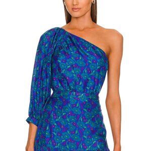 Veronica Beard Lyric Top in Cobalt Multi Silk Size 12 NEW